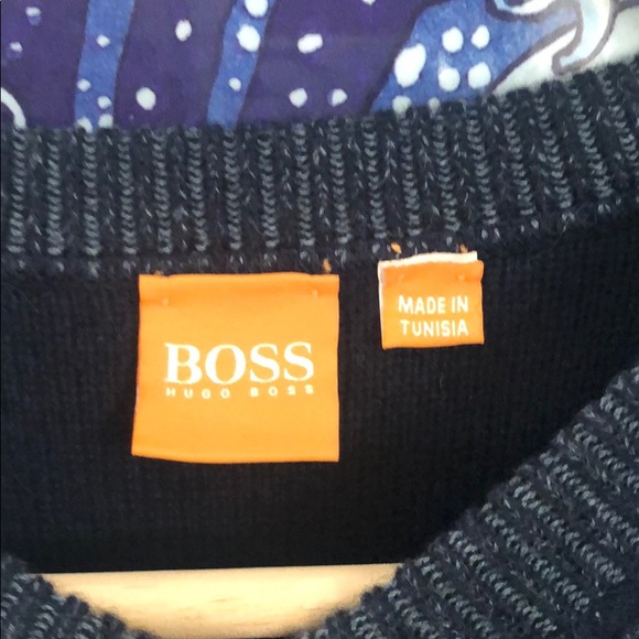 Hugo Boss Sweaters Mens Hugo Boss Orange Label Navy V Neck Sweater